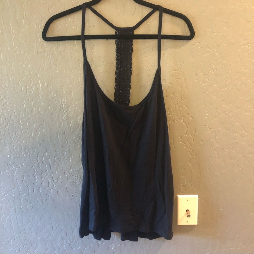 Gilly Hicks Dark Blue Back Detail Tank Top Shirt